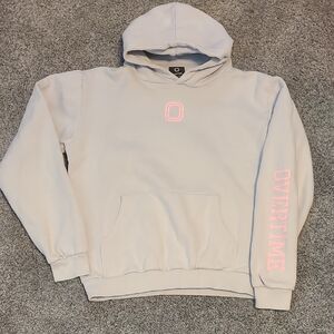 Overtime Youth Hoodie - Light Gray with Pink Accents